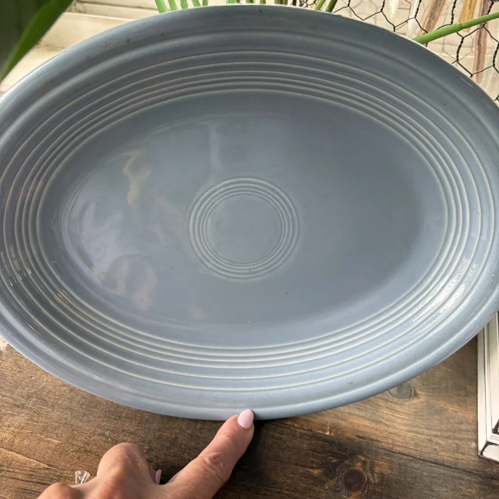 Fiesta Ware HLC Periwinkle Blue Oval Serving Platter - Large 11 1/2 inches